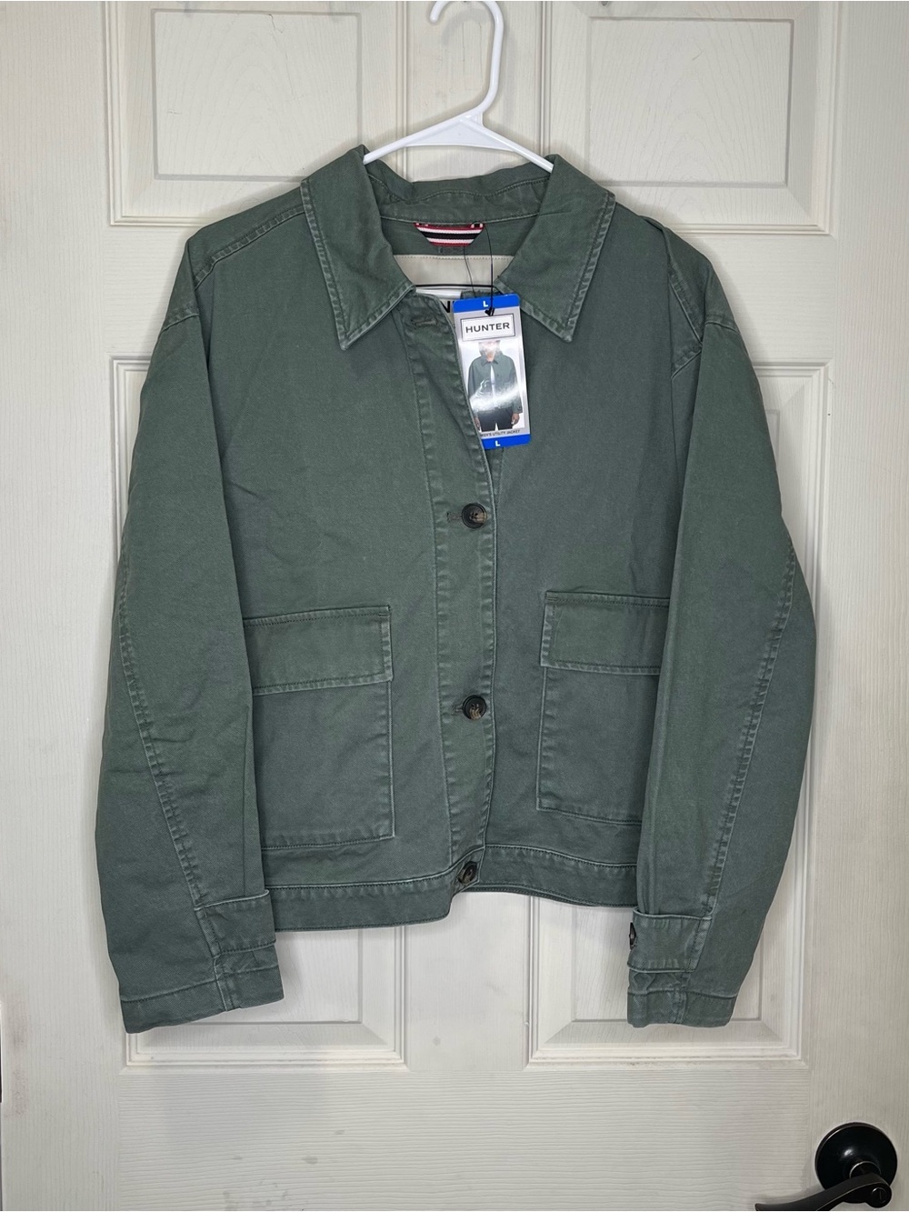 Hunter Women's Cropped Green Utility Long Sleeve Jacket Sz L